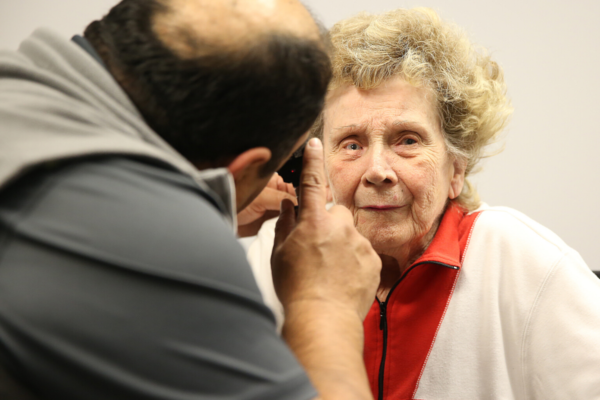 Older woman participating in the Adult vision clinic