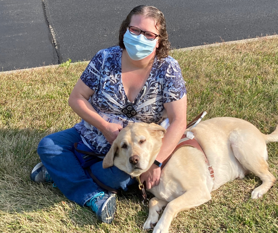 Photo of Clovernook Center Employee, Deanna and her guide dog, Mambo