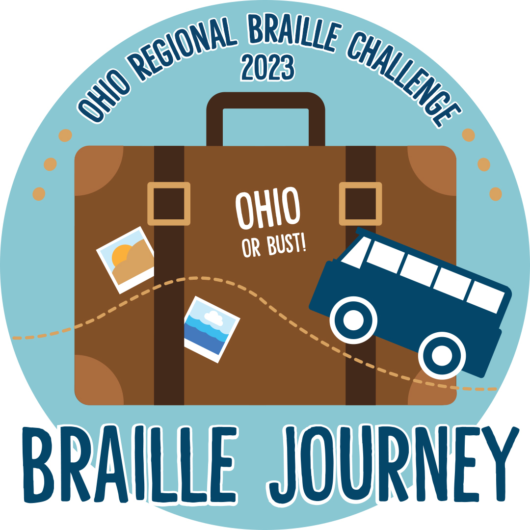 Braille Challenge Logo for 2023 theme, the Braille Journey