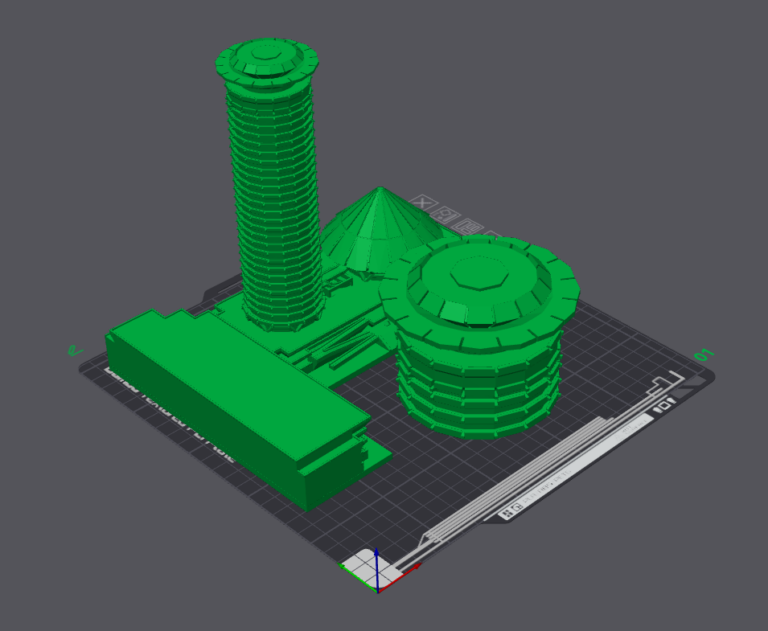 This is an image of the Kenyatta International Convention Center with an enlarged cut of the top.